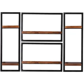 SIT Möbel Wandregal-Set 110 x 25 x 75 cm Antikschwarz
