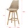 [en.casa] 2er-Set Barstuhl mit Rückenlehne Buche-Gestell Beige