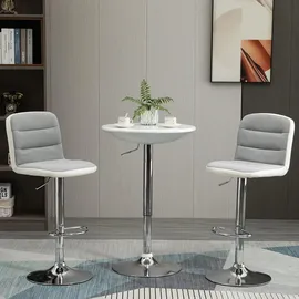 Homcom Bartisch rund Ø61 x 76-97 cm Weiß