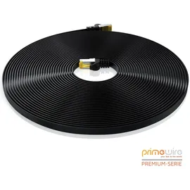 Primewire LAN-Kabel CAT.7, RJ-45 (Ethernet), CAT 7 Flachband U/FTP Gigabit Netzwerkkabel 10 Gbit/s Patchkabel - 15m