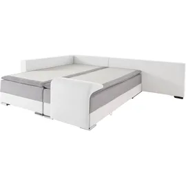 otto home Ecksofa OTTO HOME "Night & Day L-Form, B: 324 cm", grau (hellgrau), B:324cm H:95cm T:218cm, Struktur ( 100% Polyester);Luxus-Microfaser (100% Polyester), Sofas, Ecksofa, mit Bettfunktion, Bettkasten & 3 Zierkissen, Boxspringbett 180x200 cm, Topseller