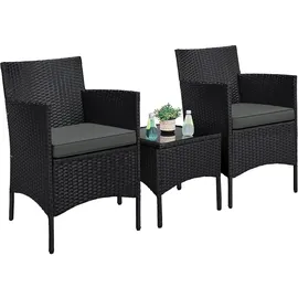 Yaheetech Gartenmöbel Set 4-tlg. Schwarz/Grau