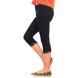 YESET Caprihose Mädchen Kinder Leggings Leggins Hose Capri 3/4 kurz Spitze Baumwolle D blau 140
