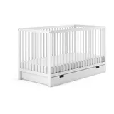 Kids Collective Kinderbett Weiß, Holz, Buche, 60x120 cm Babymöbel, Babybetten, Gitterbett