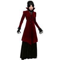 CHAKS Hexen-Kostüm Vampir Kostüm 'Linda' für Damen - 2-tlg. mit lange rot L