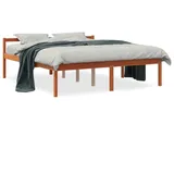 Seniorenbett Wachsbraun 160x200 cm Massivholz Kiefer