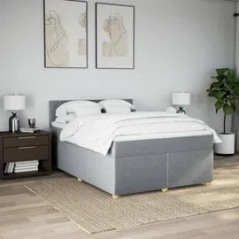 vidaXL Boxspringbett 140 x 200 cm Hellgrau