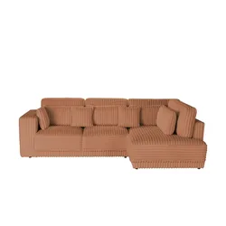 switch Ecksofa  in modernem Breitcord Torrino , rot , Maße (cm): B: 300 H: 94 T: 188