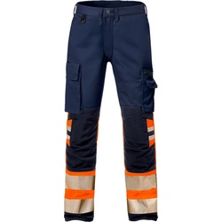 Fristads High Vis Stretch-Hose Kl. 1 2705 PLU 127731 - warnschutz-orange/marine - C58