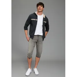 Bruno Banani Jeansbermudas BRUNO BANANI "Hutch-Bermuda", Herren, Gr. 34, Länge 32, grau, Denim/Jeans, Obermaterial: 98% Baumwolle, 2% Elasthan, unifarben, straight fit kniebedeckend, Jeans, Straight-Fit, normale Leibhöhe, aus elastischem Denim-Material