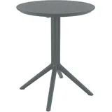 CLP Klapptisch Sky Rund Oder Eckig I Klappbarer Gartentisch, Dunkelgrau, Kunststoff, 60x74x60 cm, Gartenmöbel, Gartentische, Gartentische