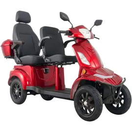 ECONELO E-Seniorenmobil Vista Quarter-1L 1000 Watt 4-Rad Komfort Sitz Grau/Rot