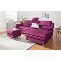 sit&more Ecksofa Cardoso L-Form, mit Federkern, wahlweise mit Bettfunktion lila