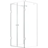 Glaszentrum Hagen Ares U-Duschkabine mit Drehtür 80 x 195 cm 8mm ESG Glas transparent