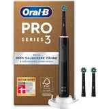 Oral B Oral-B Pro 3 Plus Edition Elektrische Zahnbürste, 3 Aufsteckbürsten, mit visueller 360° Andruckkontrolle für Zahnpflege, Designed by Braun, Black