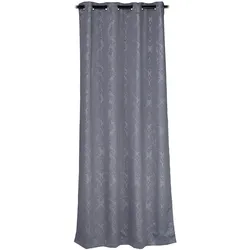 Relaxdays Vorhänge 2er Set, HxB 245x135 cm, blickdicht, lichtundurchlässig, barockes Muster, Verdunkelungsvorhänge, grau