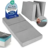 Famanu Klappbares Gästematratze 90x200 cm - Extra Dick 14 cm Visco-Schaum für Optimalen Schlafkomfort