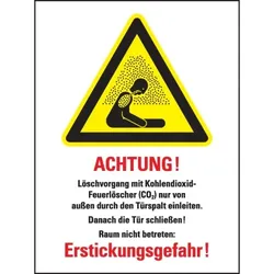 Schild I Warn-Kombischild CO2-Feuerlöscher - Löschen d.Türspalt, ISO, Kunststoff, 300x400mm