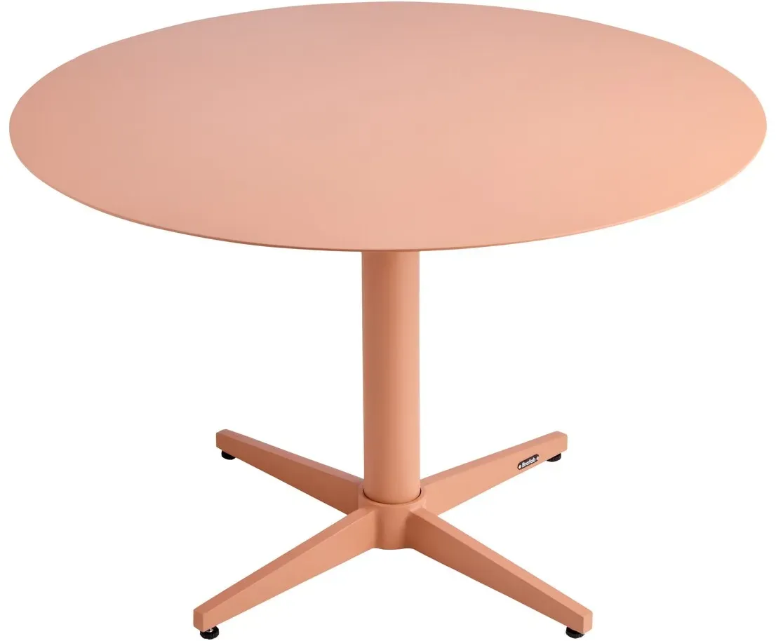 Gartencouchtisch Mill aus Aluminium, rundes Design, Ø 75 cm, Outdoor, Peach, pulverbeschichtet
