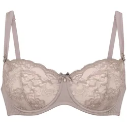 Balconnet-BH ANITA "Balconnet BH Antonia", Damen, Gr. 90, Cup E, grau (dusty grau), Spitze, Obermaterial: 41% Polyamid PA. 36% Polyester PES. 13% Elasthan EL. 10% Polyurethan PU., BHs