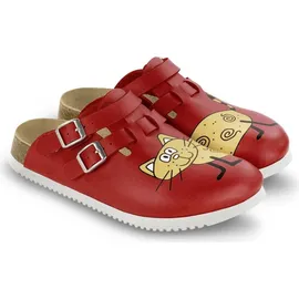 Birkenstock Clog Kay Superlauf, Birko-Flor, Cat Red, schmal, Größe 42