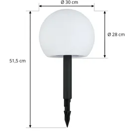 LINDBY LED-Solarlampen Lago RGBW, 3er-Set, Kugeln, Erdspieß