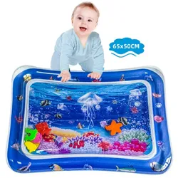 autolock Spielmatte Wassermatte Baby,Spielmatte,Wasserspielmatte BPA-frei, Baby Spielzeug (65 x 50 cm)Geschenke für Babys 0-6 monate blau|bunt