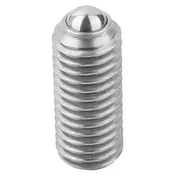 FEDERNDES DRUCKSTÜCK VERSTÄRKTE FEDERKRAFT D=M20 L=43, EDELSTAHL, KOMP:KUGEL AUS EDELSTAHL, VPE=1
