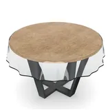 ANRO Tischdecke KLARA abwaschbar Rund 100 cm Transparent