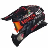 Broken Head Crosshelm Resolution Rot + MX-2 Goggle Rot Verspiegelt
