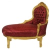 Casa Padrino Barock Kinder Chaiselongue Bordeaux Muster / Gold - Kindermöbel