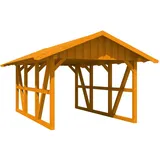 SKANHOLZ Einzelcarport Schwarzwald 4,24 x 6,00 m eiche hell ohne Rückwand