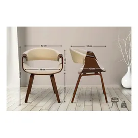 CLP 2er Set Esszimmerstuhl Foley Mit Kunstleder- Oder Stoffbezug I Küchenstuhl Mit Armlehne Und Holzgestell