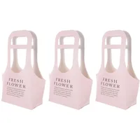 LALAFINA 3 Stück Papier Blumenkorb, Blumen Geschenktüten Papier Handgemachte Blumenkorb Tragbare Blumen Geschenk Wrap Taschen mit Griff Geschenk Tasche