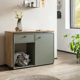 MÖBELPARTNER Schreibtisch Tiny Working Eiche / Grau