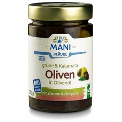 Grüne & Kalamata Oliven in Olivenöl - Mani - NL Fair - bio & roh (0.28kg)