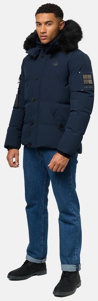 Stone Harbour Winterjacke Halvaar stylischer Winterparka mit abnehmbarer Kapuze blau XXL (56)