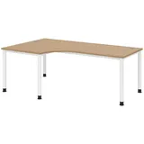 bümö Eckschreibtisch Serie-H Eiche / Weiß