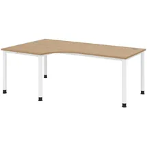 bümö Eckschreibtisch Serie-H Eiche / Weiß