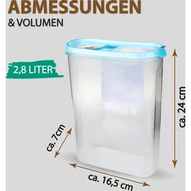 BestLivings Vorratsdosen mit Deckel 2,8 Liter 2-tlg. Türkis