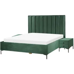 Schlafzimmer komplett Set 3-teilig dunkelgrün 180 x 200 cm SEZANNE