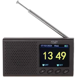 Adler AD 1198 UKW-Reiseradio AD 1198 FM 87,5 108 MHz 20 Sender Bluetooth LCD-Display Analog Digital