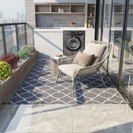 Outsunny Outdoorteppich 182 x 274 cm Grau