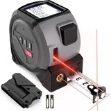 2-in-1-Laser-Entfernungsmesser, 40 m Lasermeter und 5 m Maßband, digitales Laser-Maßband mit LCD-Anzeige, pythagoräisches Flächen- und