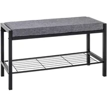 Haku-Möbel Schuhbank 80 x 48 x 32 cm grau, schwarz / modern