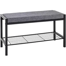 Haku-Möbel Schuhbank 80 x 48 x 32 cm grau, schwarz / modern