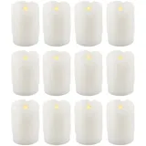 GLOBO Lighting - LED Kerze Dekoleuchte Kerzenlicht Kunststoffkerze Batterie, Schalter, 0,6 Watt, Dxh 5x7,5 cm, 12er Set