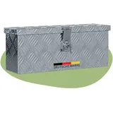 deluke DELUKE® Aluminiumbox mit Deckel - Abschließbar Alubox Deichselbox Alu Anhängerbox Werkzeugkiste Metall Transportbox Metallkiste, 48,5x14x20cm Silber