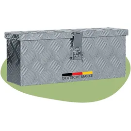 deluke DELUKE® Aluminiumbox mit Deckel - Abschließbar Alubox Deichselbox Alu Anhängerbox Werkzeugkiste Metall Transportbox Metallkiste, 48,5x14x20cm Silber