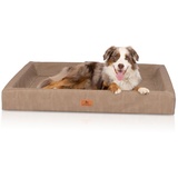 Knuffelwuff Tierbett Hundebett Austin, Orthopädisch braun 80 cm x 105 cm